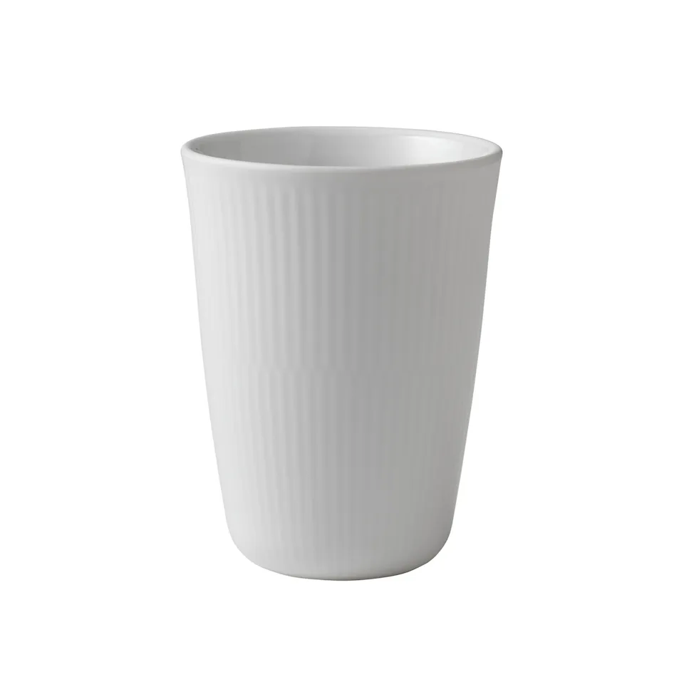 White Fluted Thermo Mug 39 cl