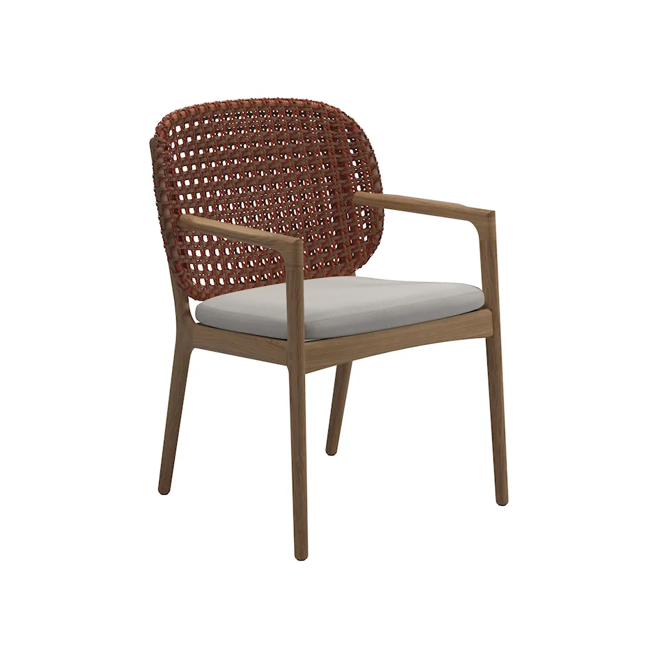 Kay Dining Chairs With Arms, Frame Copper, Cat.B Blend Linen