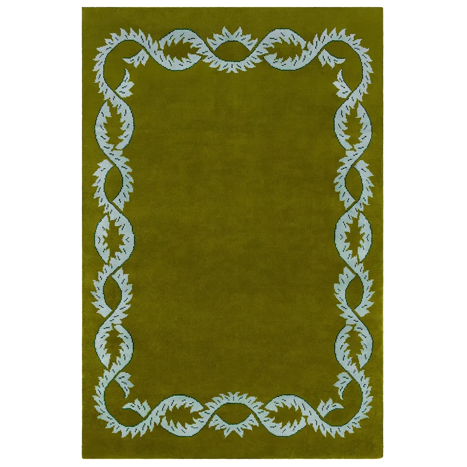 Climbing Vine Olive wool rug