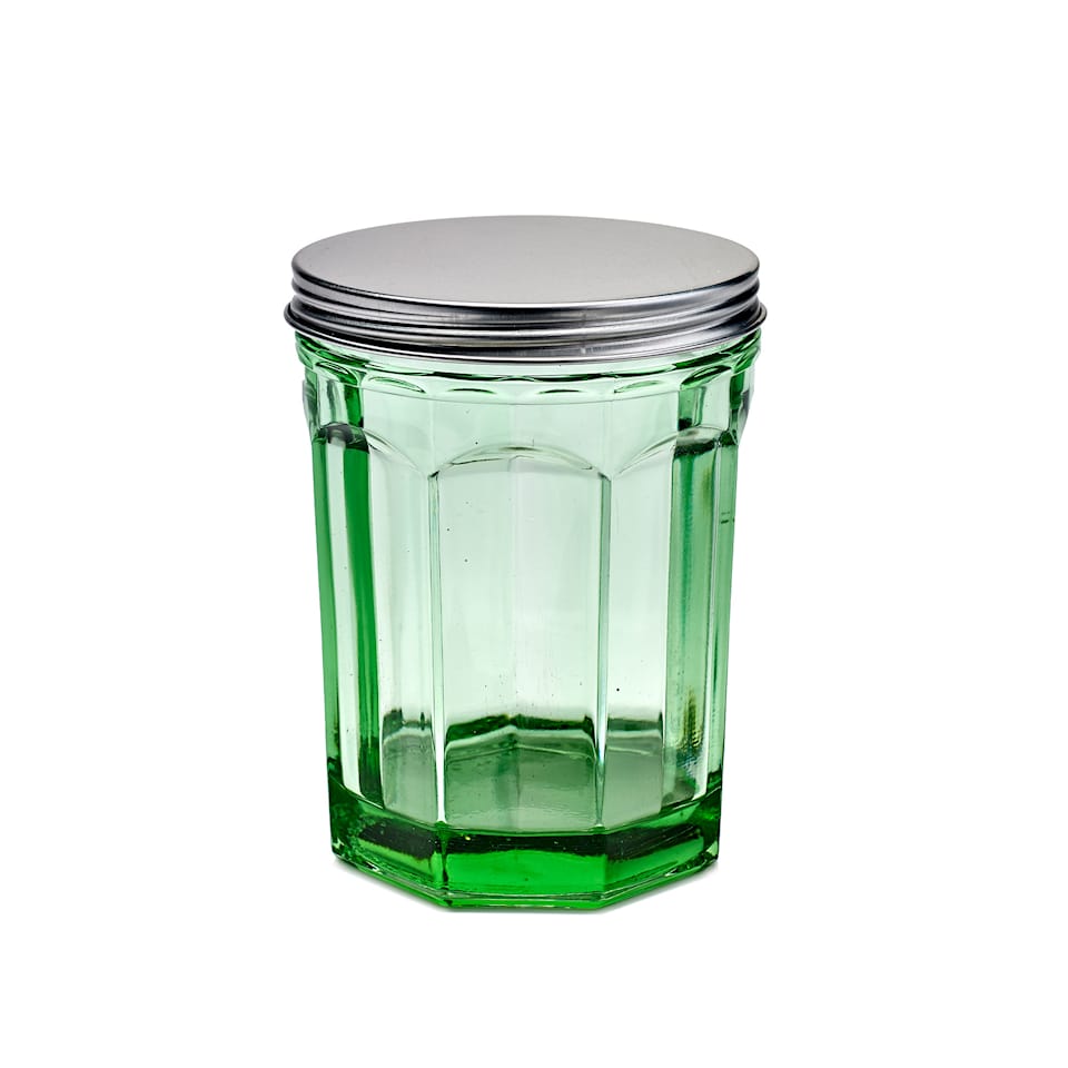 Jar With Lid Transparent Green