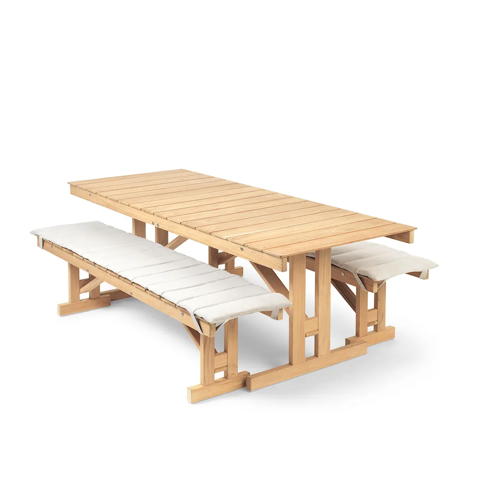 BM1771 Outdoor Dining Table & 2 BM1871 Benches with Cushion