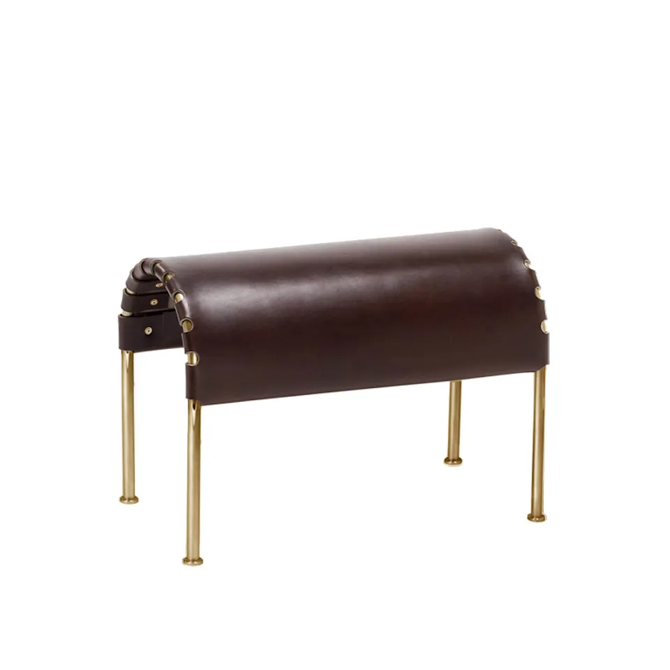 Bruno Footstool Brass