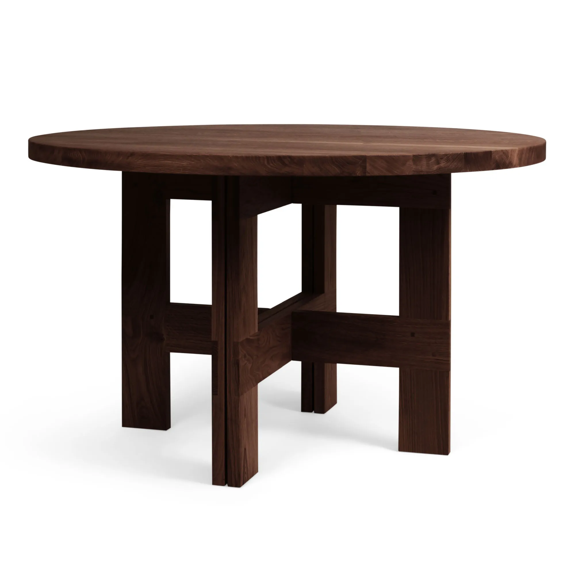Farmhouse Trestle Table Round - 1