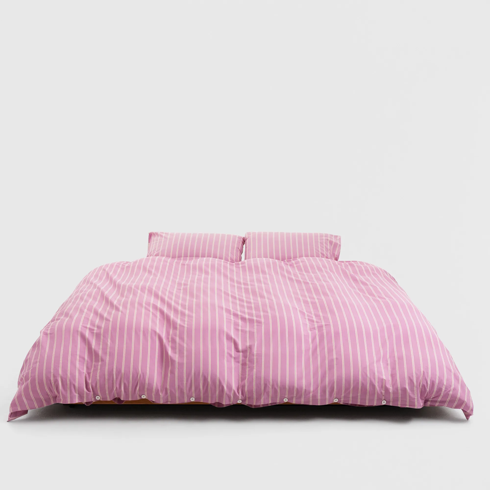 Percale Mallow Pink Stripes Duvet Cover - 4