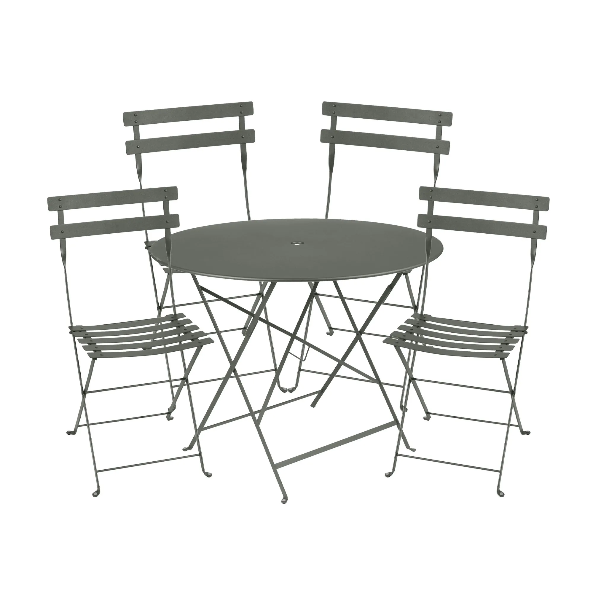 Bistro eetgroep Ø96cm & 4 metaal stoelen - 1