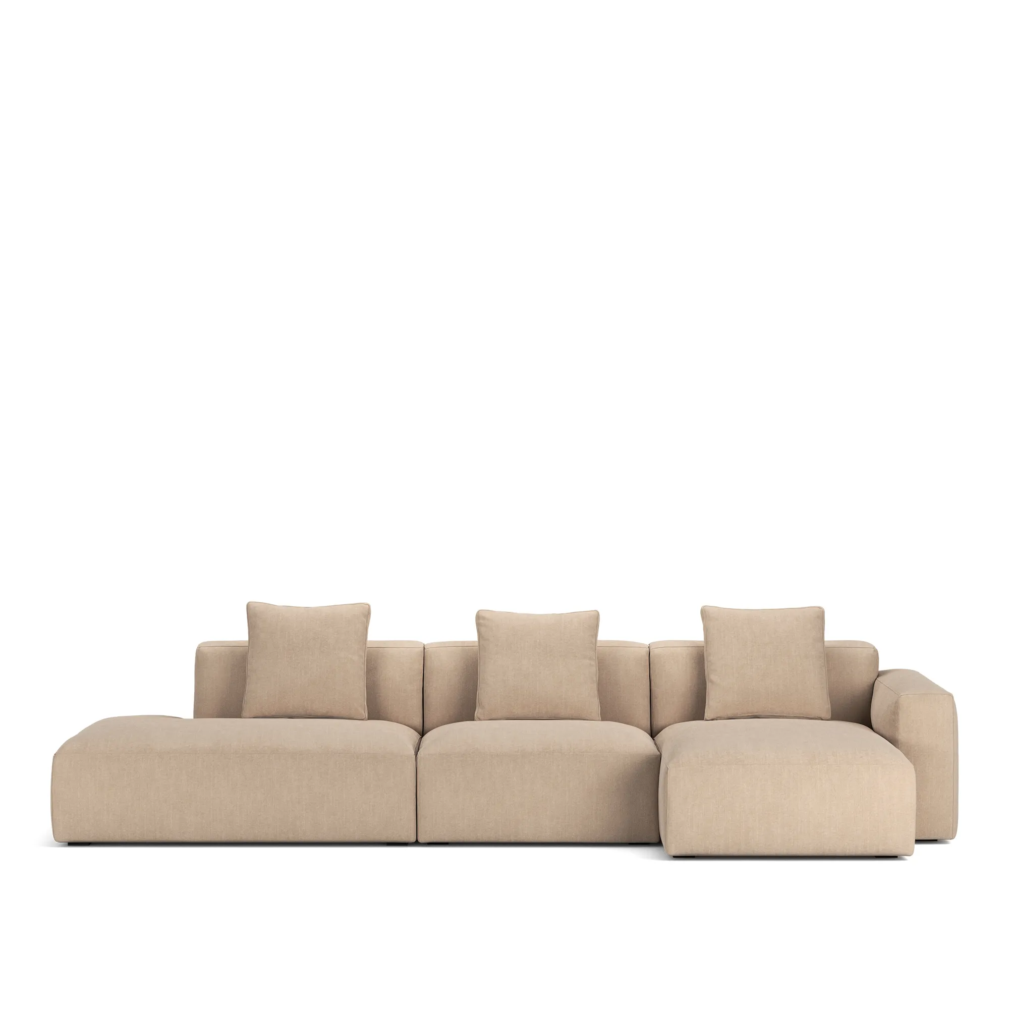 Brick 3-Seater Chaise Lounge Open End Left - 10