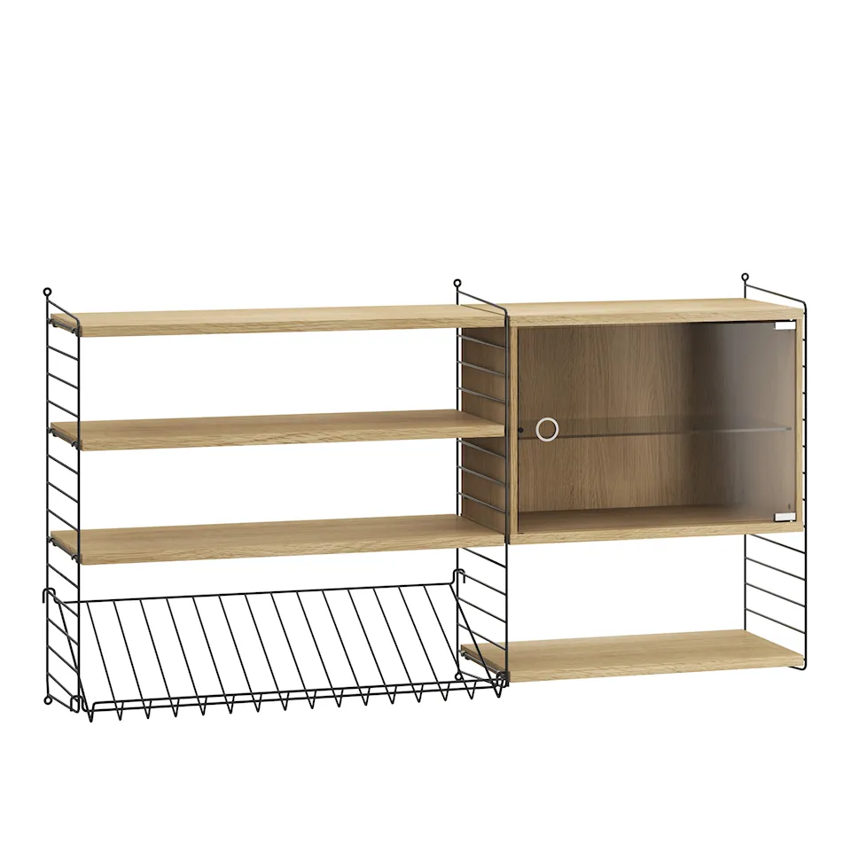 Living room shelving system S oak/black