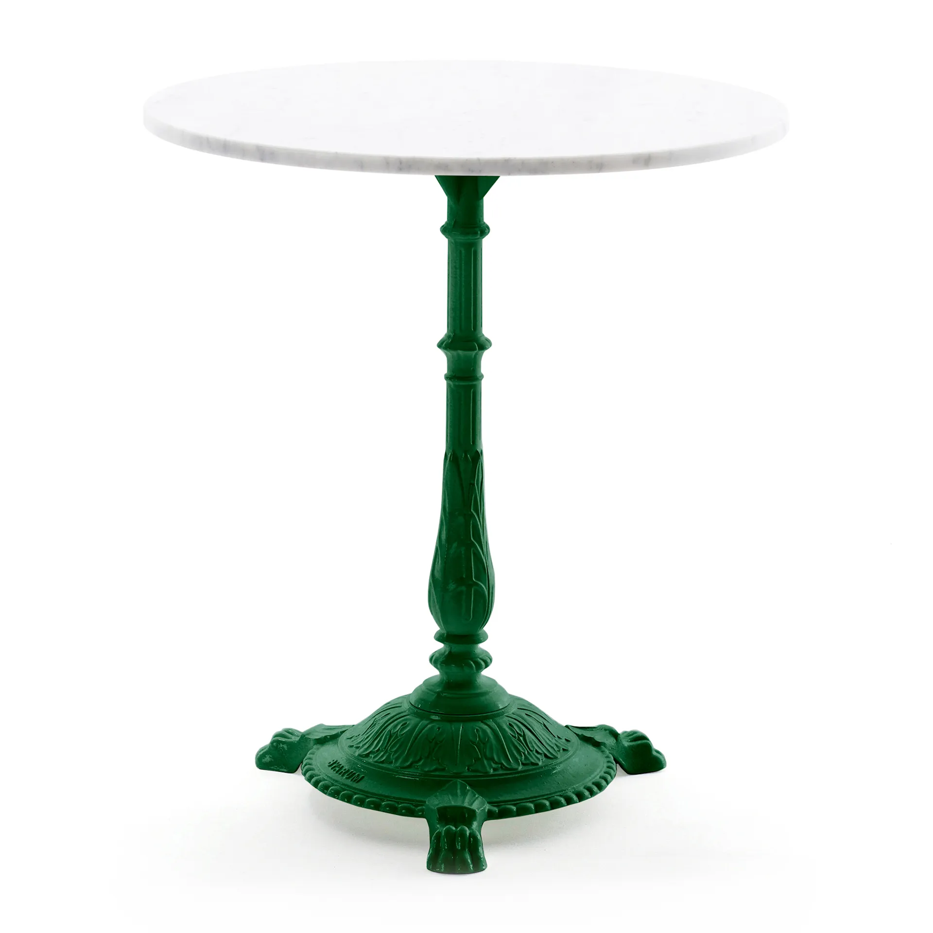 Classic Café Table Carrara Marble/Green Lacquered Aluminium - Byarums Bruk - NO GA