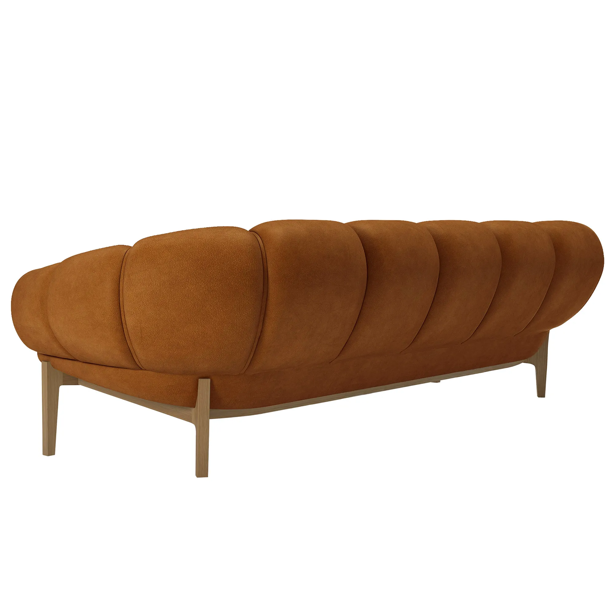Croissant 3-personers sofa egetræ - 3