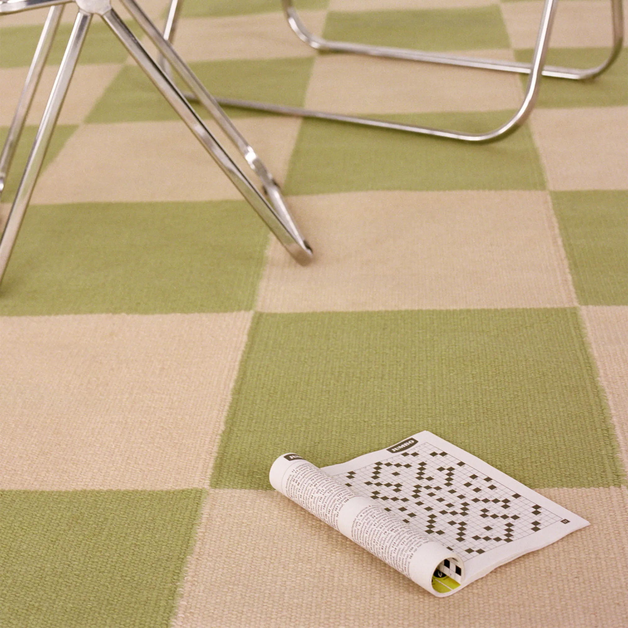 Square Green/Pink Wool Rug
