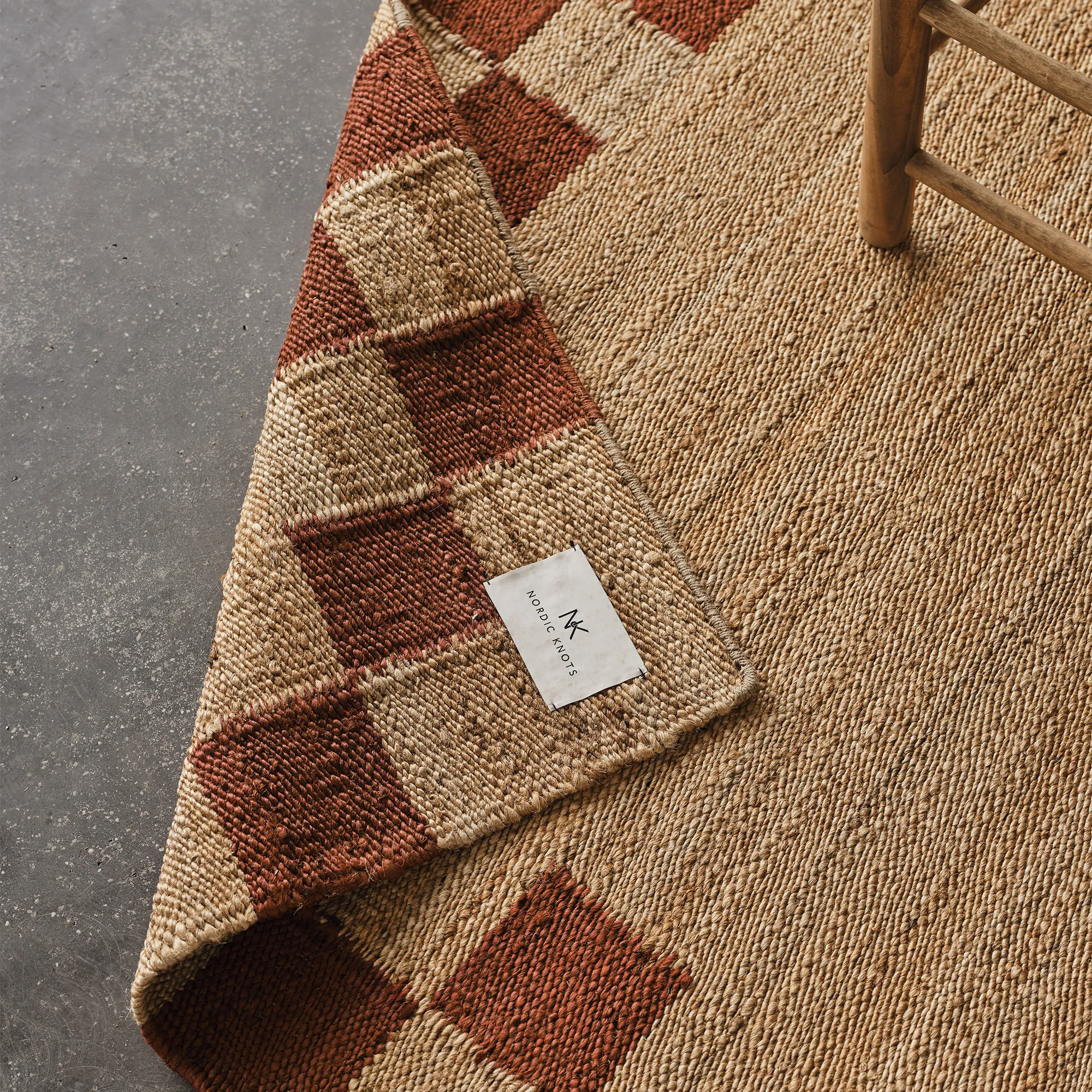 Jute Border Red Rug - 11