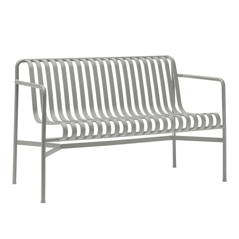 Ppalissed garden bench with armrests - Sky Grey