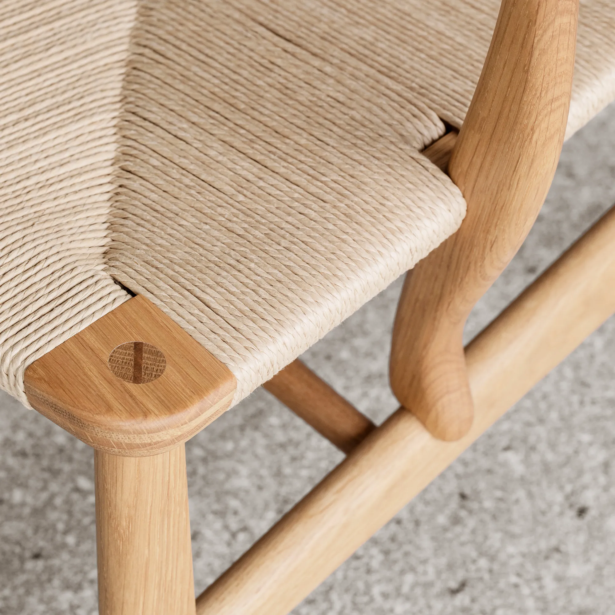 CH22 Armchair Oak/Black Cord - 19