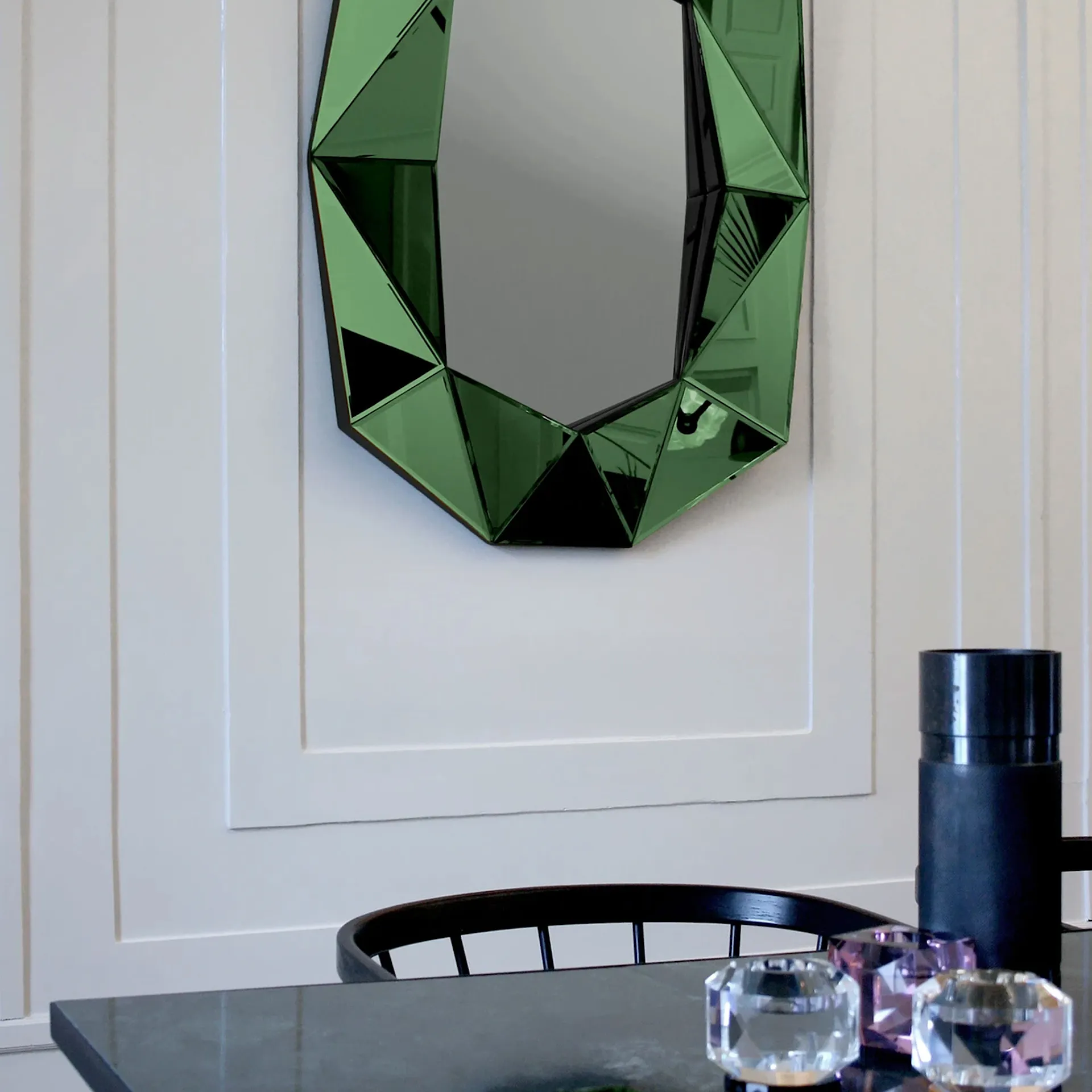 Diamond Large Mirror - Emerald - Reflections Copenhagen - NO GA