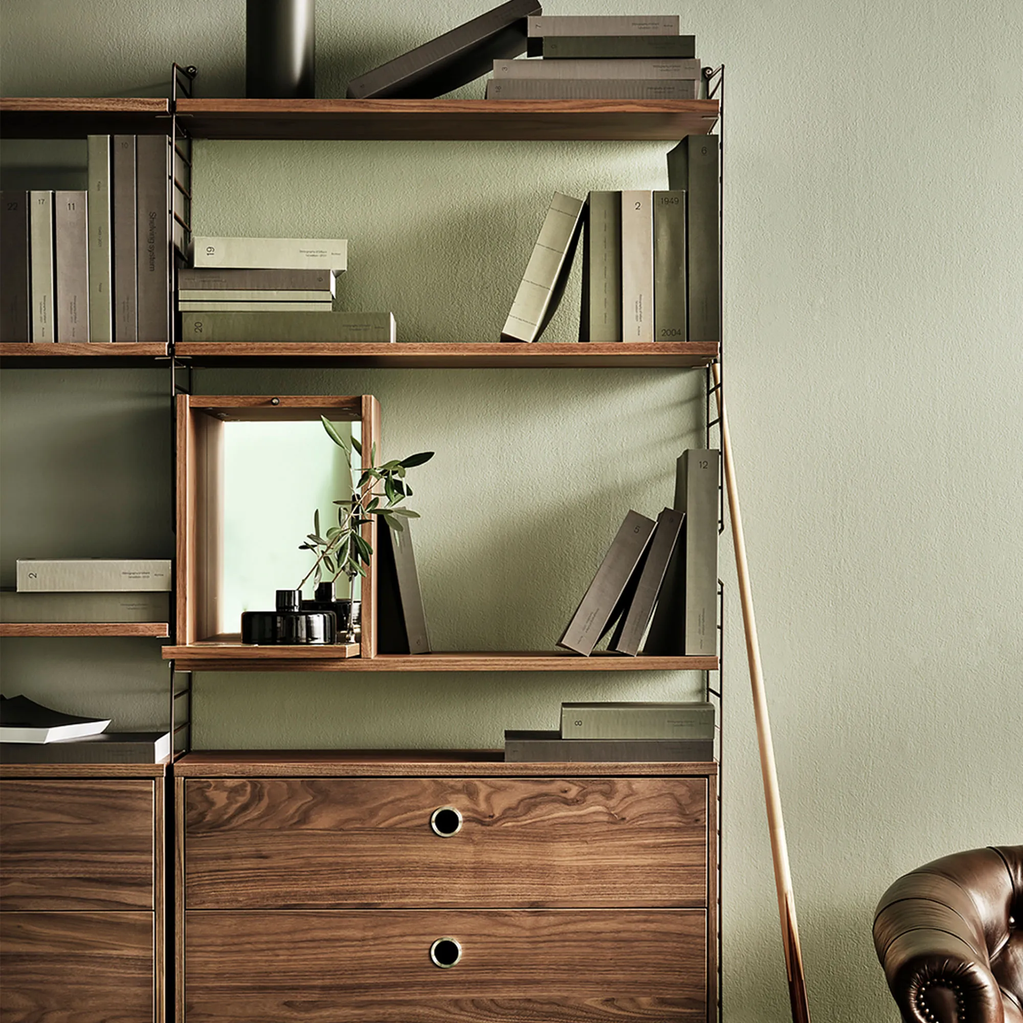 String Liquor cabinet 28x30 cm Walnut - 3
