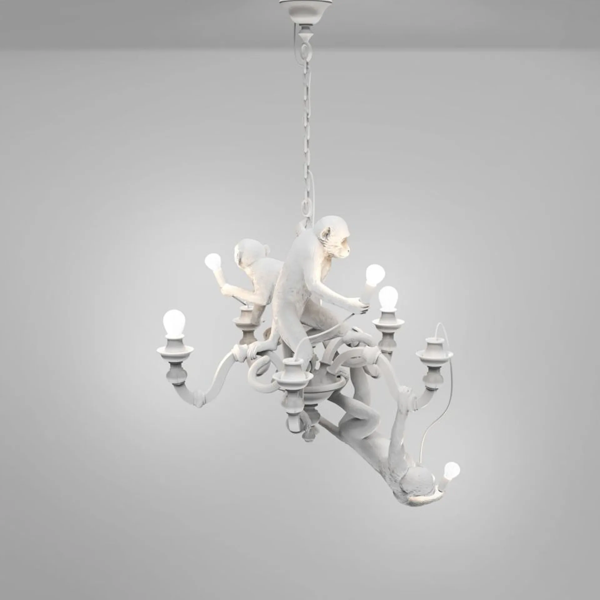 Monkey Chandelier Lamp, White - Seletti - NO GA