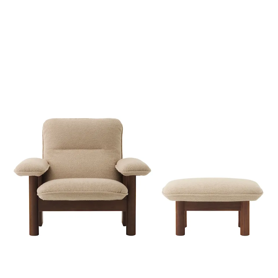 Brasilia Lounge Chair & Ottoman Walnut