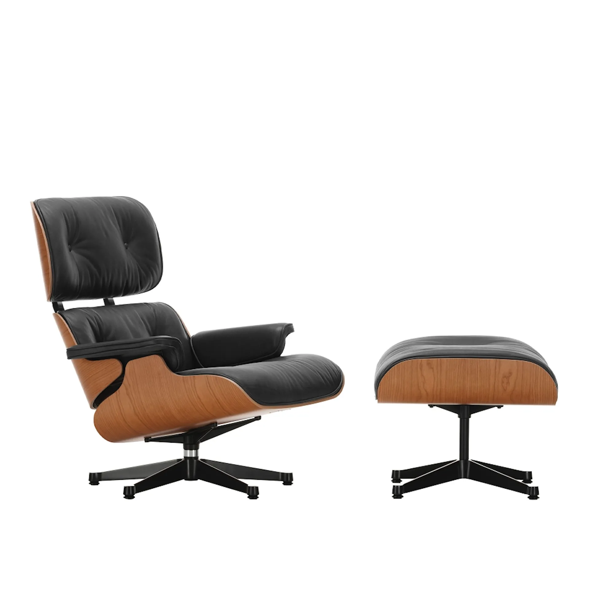 Eames Lounge Chair & Ottoman Cherry Polished/Black Base - Vitra - Charles & Ray Eames - NO GA