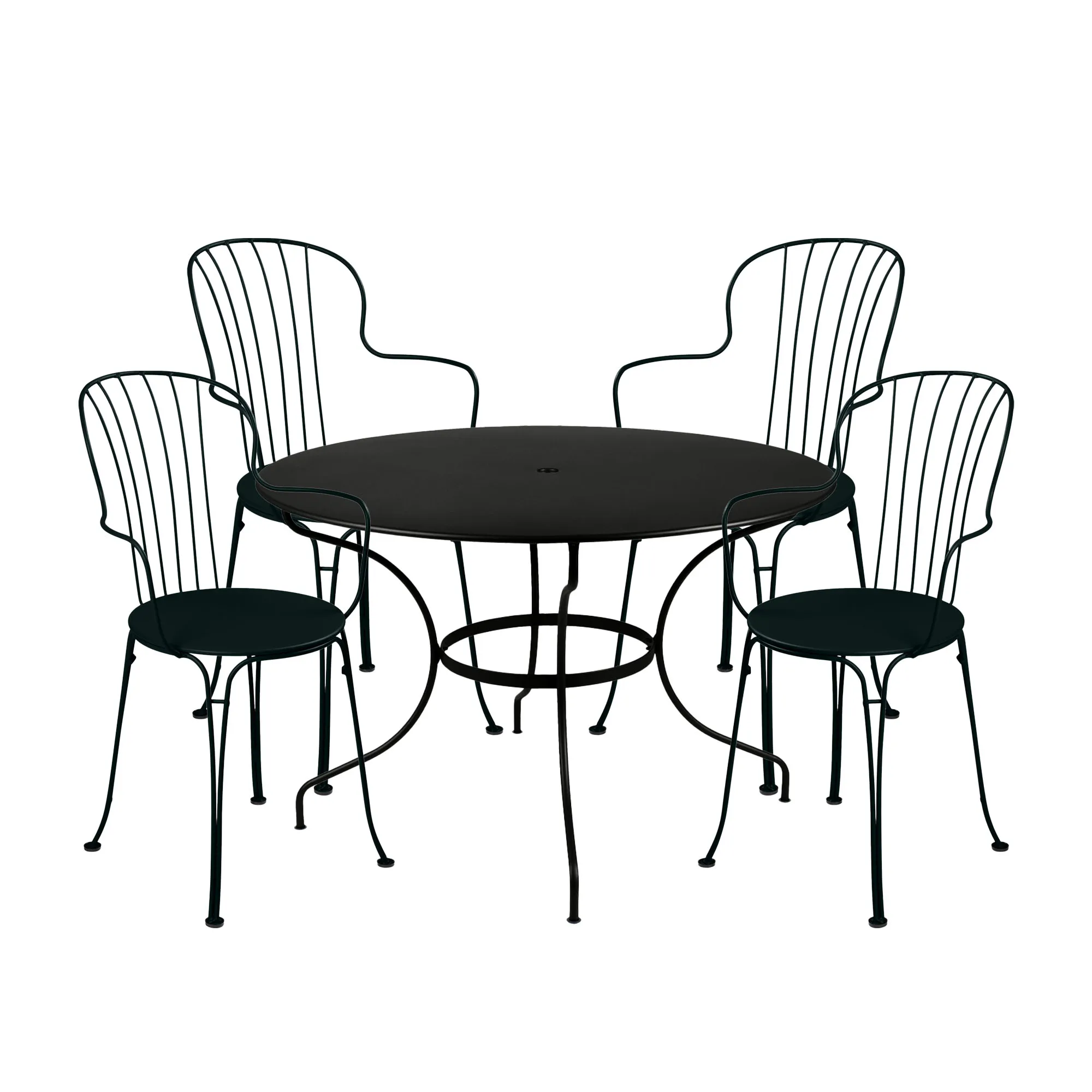 Opéra+ eetgroep tafel rond Ø117cm & 4 armstoelen - 1