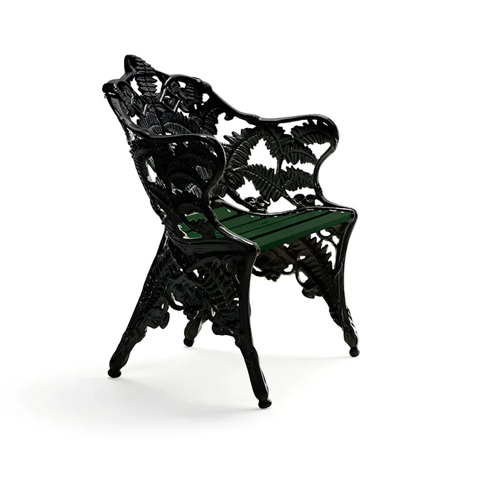 Armchair Classic - Green Lacquered Pine Wood/Black Lacquered Aluminium