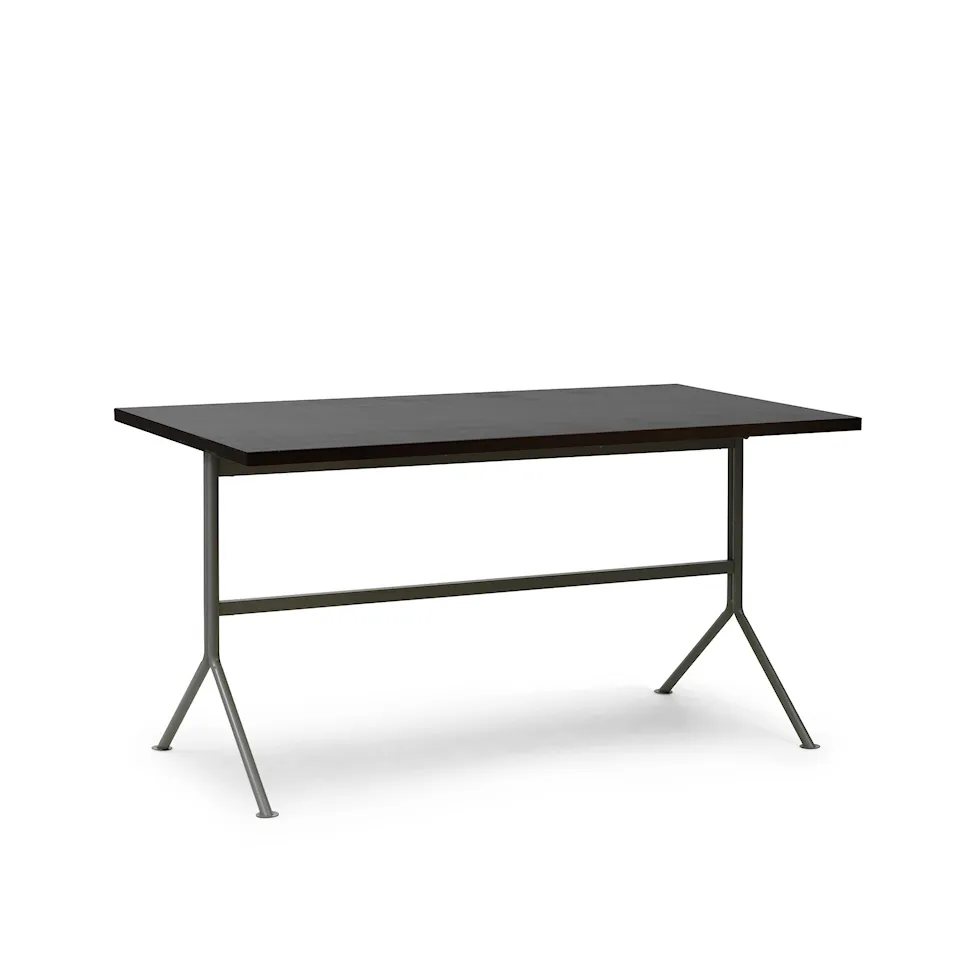 Kip Desk Grey Steel - Dark Brown Pine