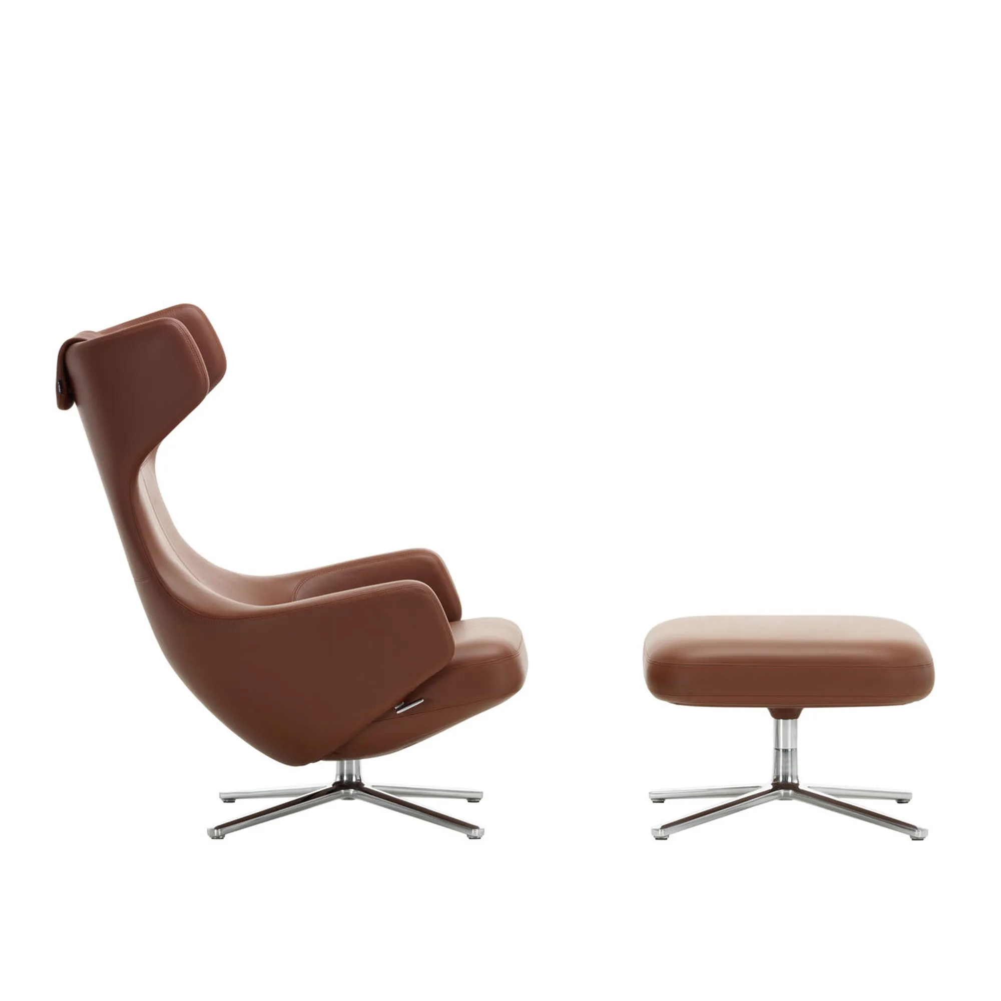 Grand Repos lænestol & Repos Ottoman fodskammel Polished