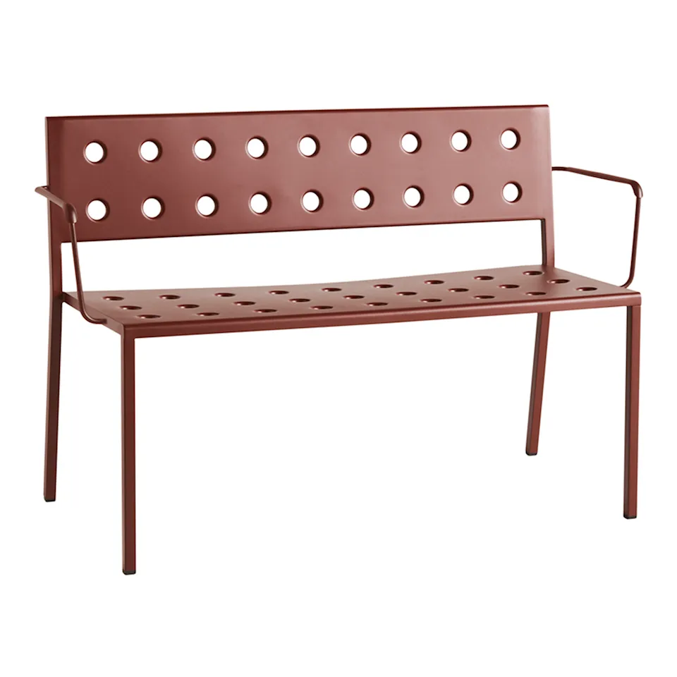 Balcony Dining Bench w. arm L121x52xH79 - Iron Red