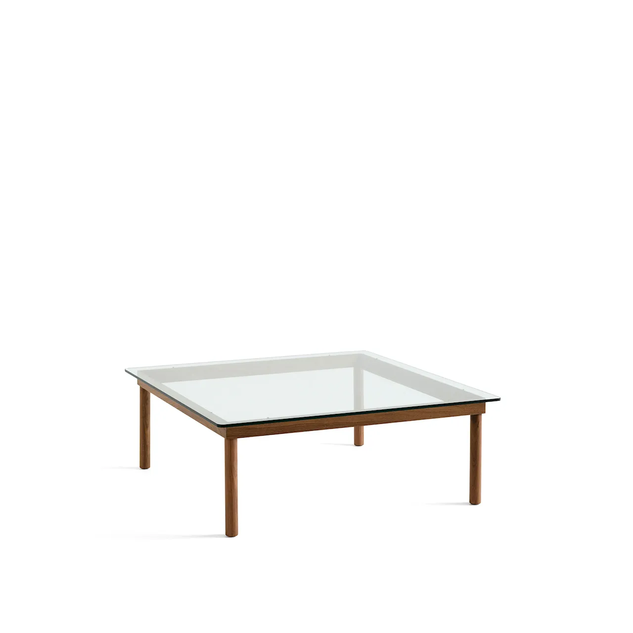 Kofi Water-Based Lacquered Walnut Frame W. Clear Reeded Glass Tabletop 100X100