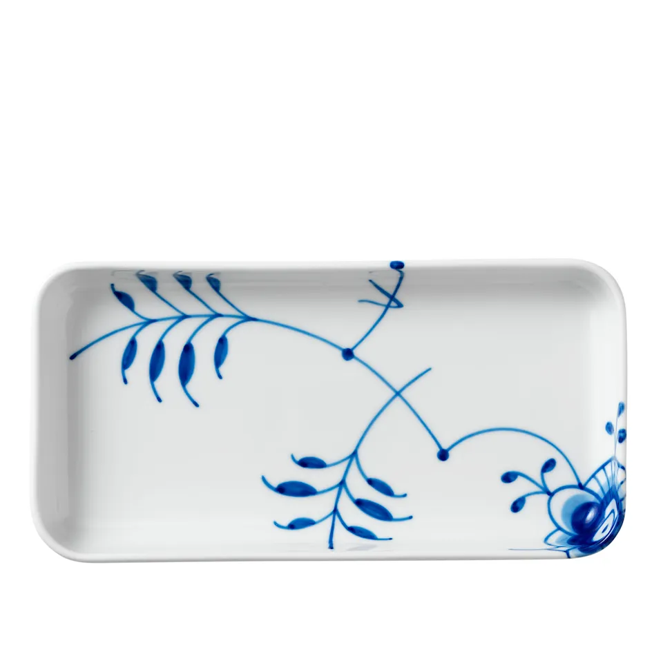 Blue Fluted Mega Rectangular Dish 24 cm