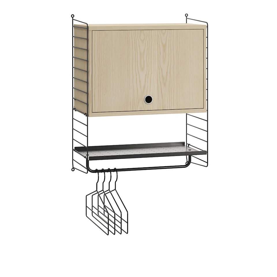 Hallway shelving system V ash/black
