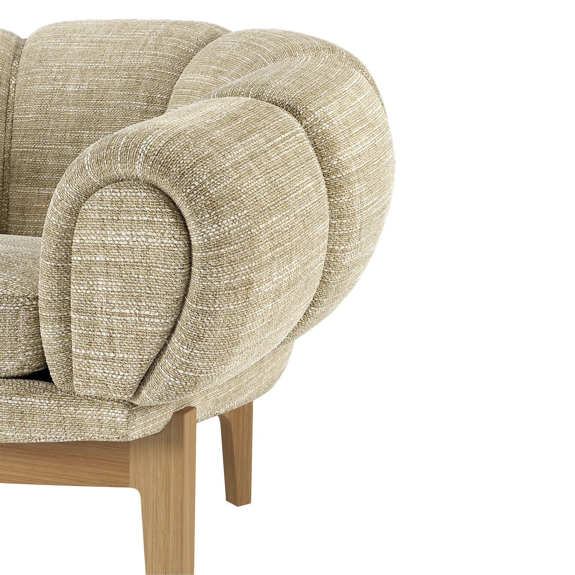 Croissant 3-personers sofa egetræ - 4