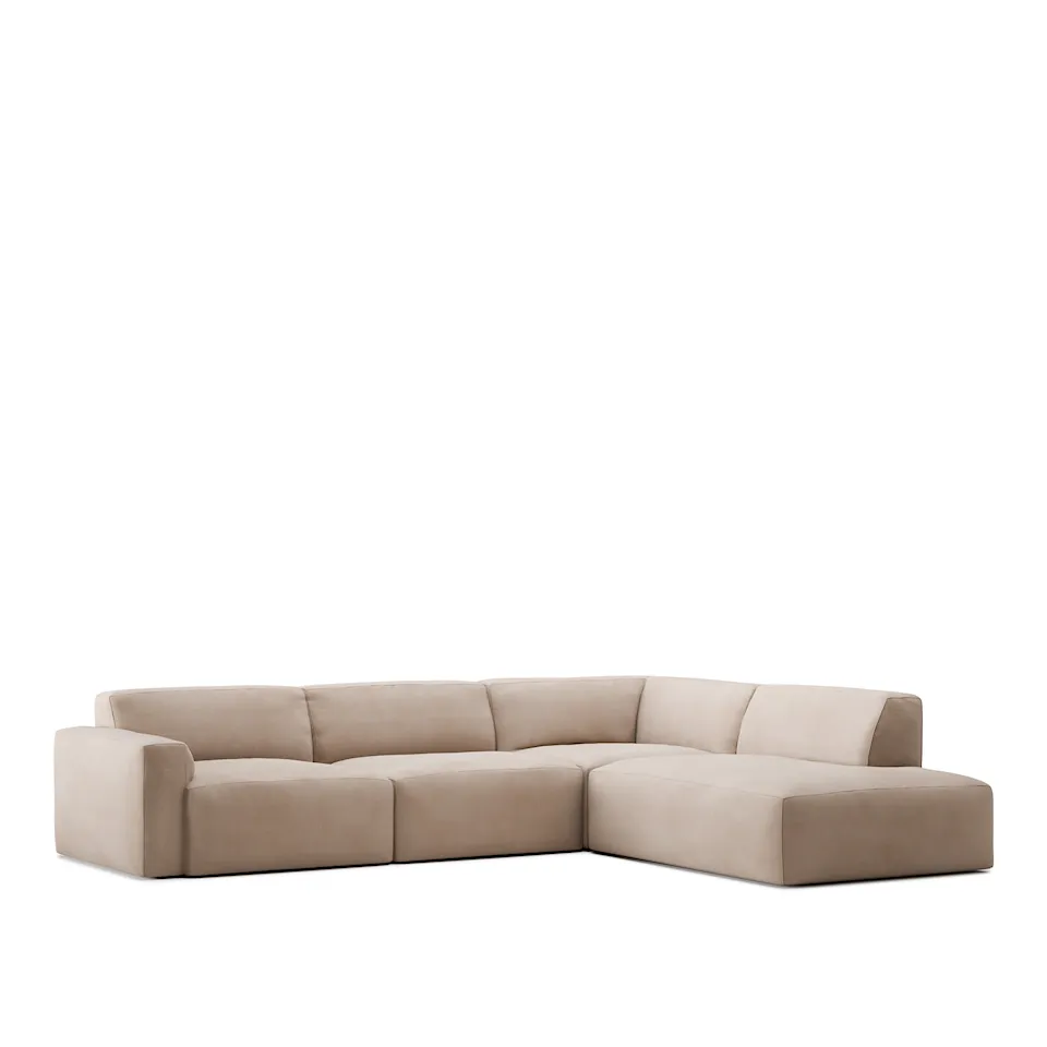 Brick 4-Seater Corner Open End Right - Shadow Beige