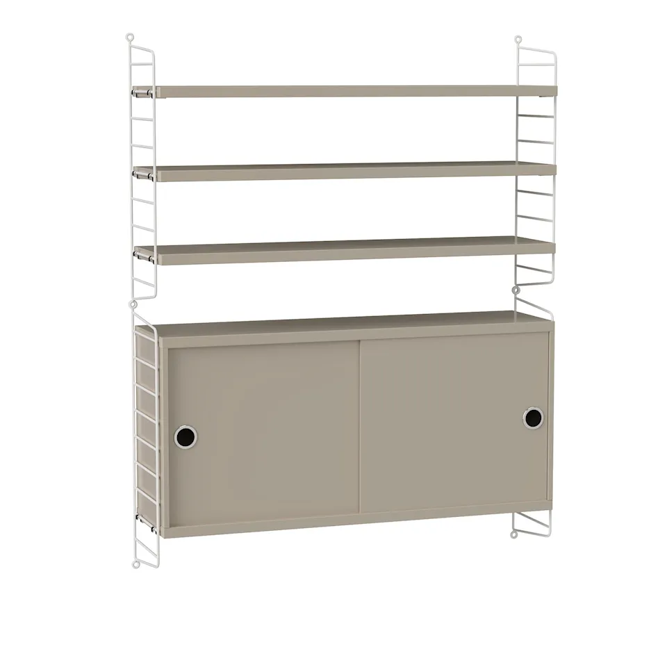 Living room shelving system I beige/white