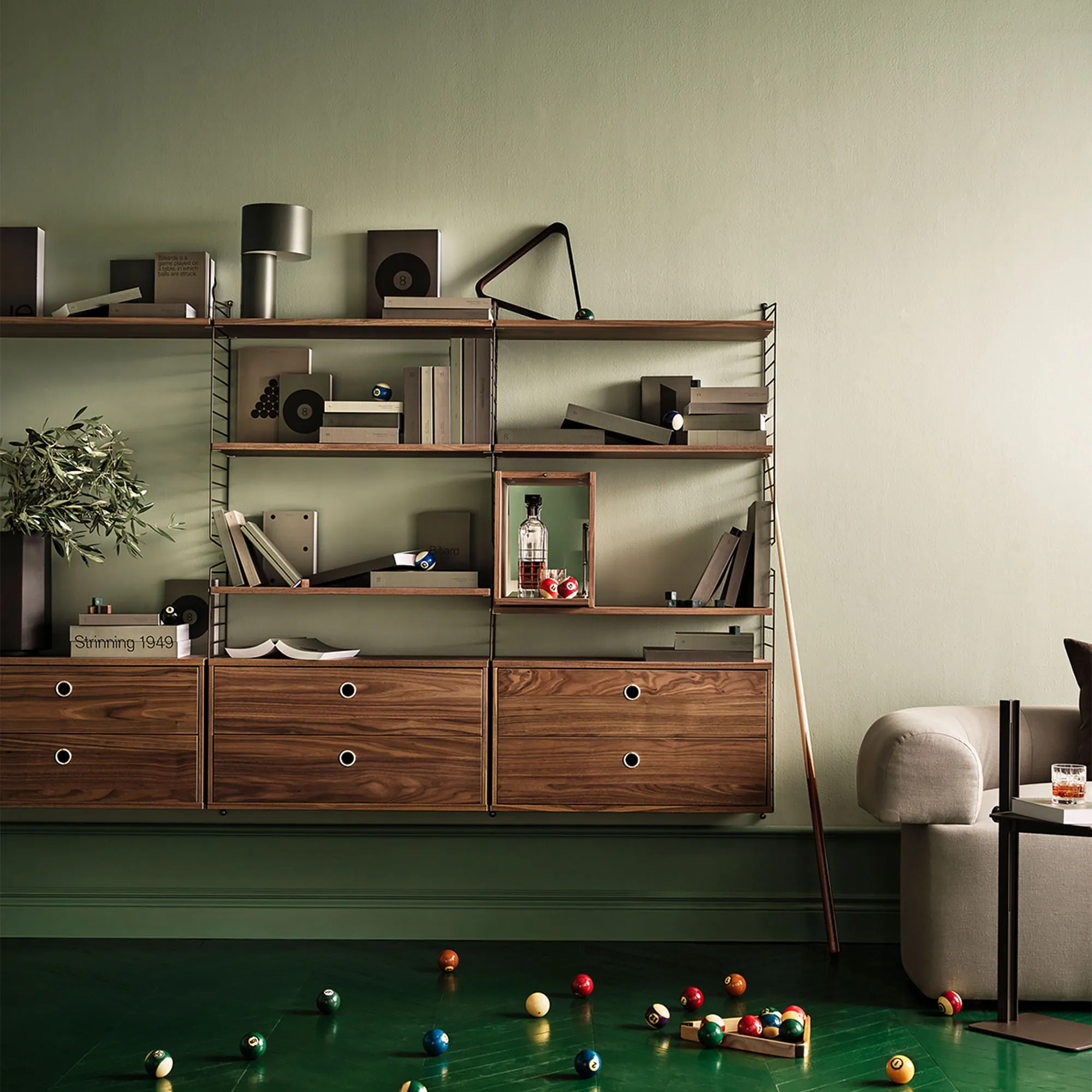 String Liquor cabinet 28x30 cm Walnut - 2