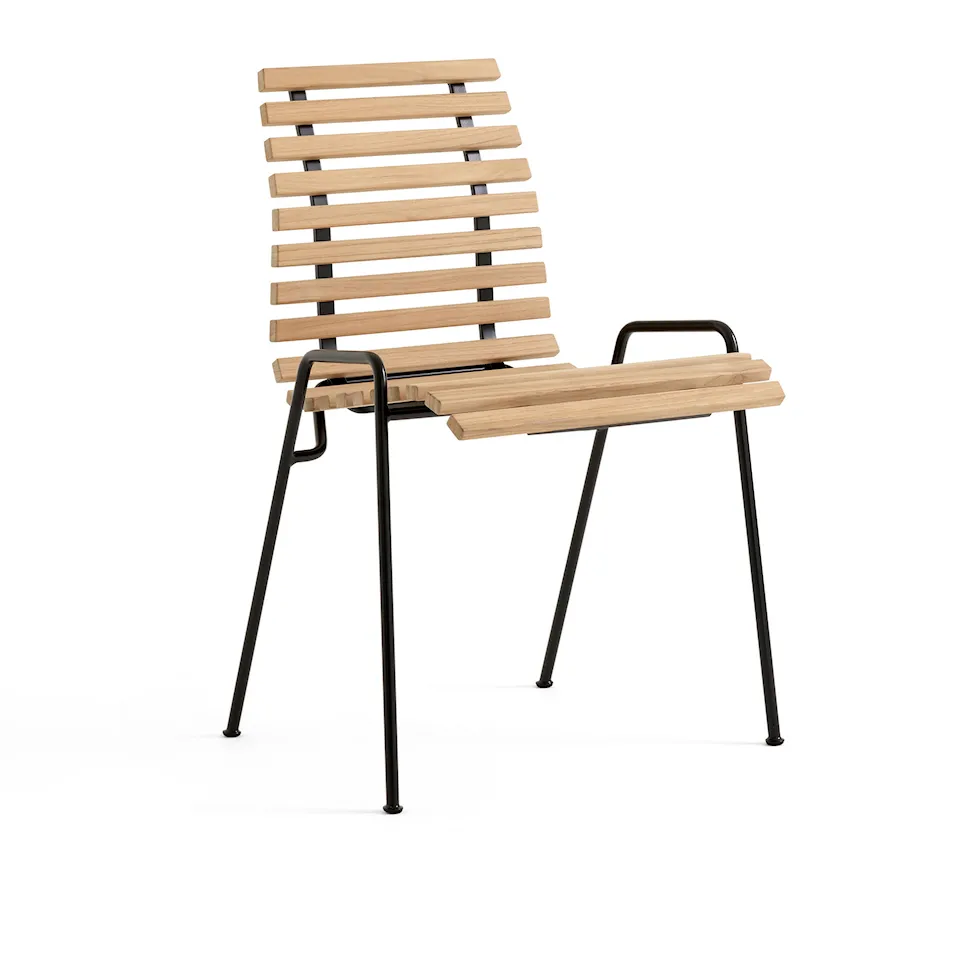 RFH Terrace Side Chair RD4 Black frame Plastic gliders Teak