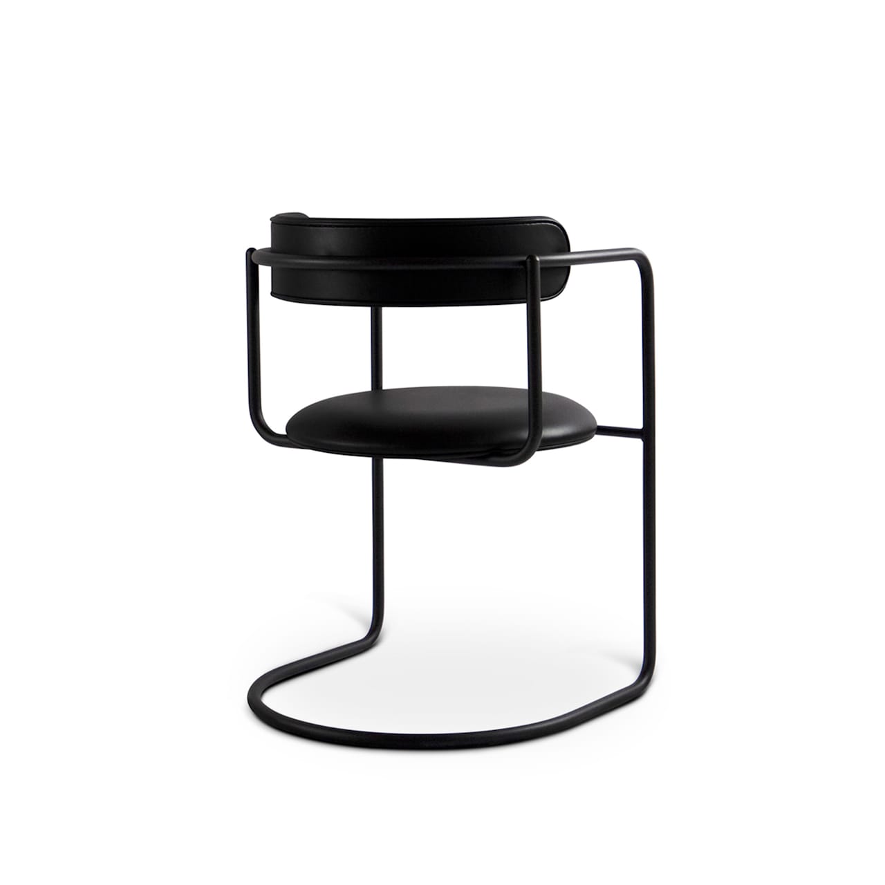FF Cantilever Chair Rounded Black Legs
