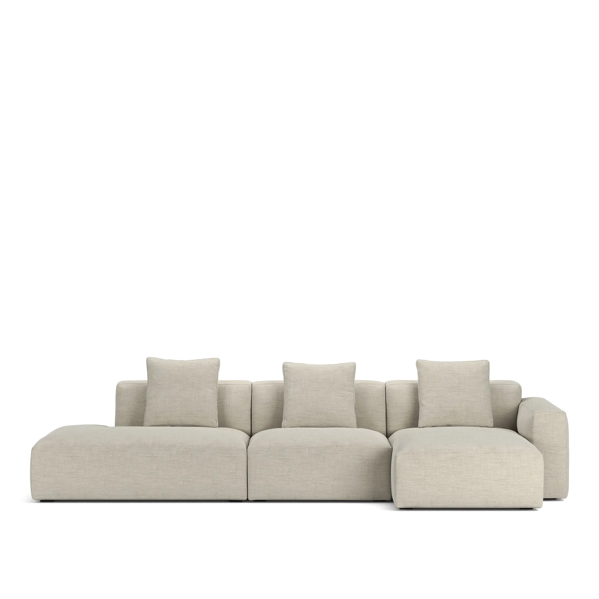 Brick 3-Seater Chaise Lounge Open End Left - 10