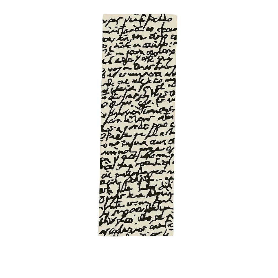 Black on White Manuscrit Runner 80 x 240 cm