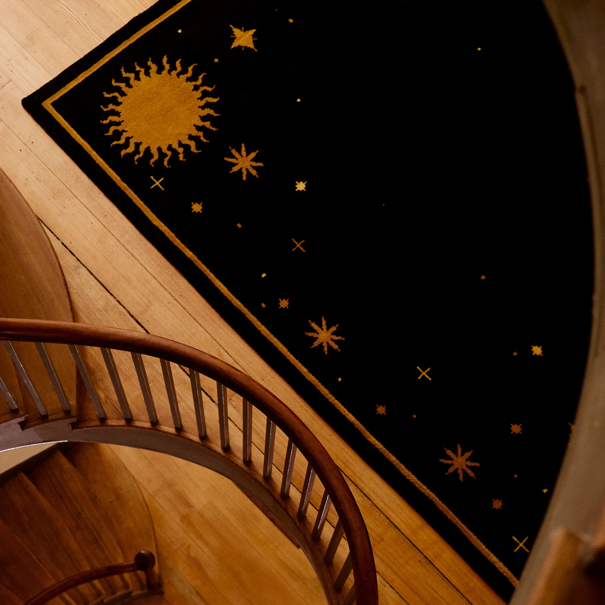 Celestial Deep Navy/Ochre Wool Rug - 3