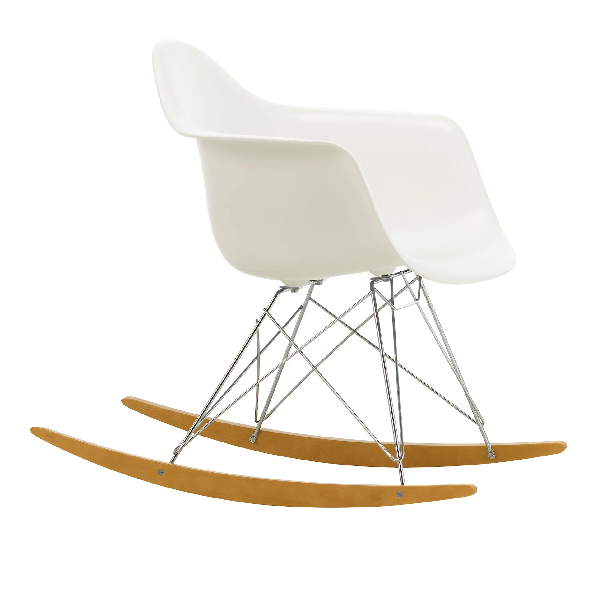 Eames RE Plastic Armchair RAR keinutuoli Chrome/Golden Maple - Vitra - Charles & Ray Eames - NO GA