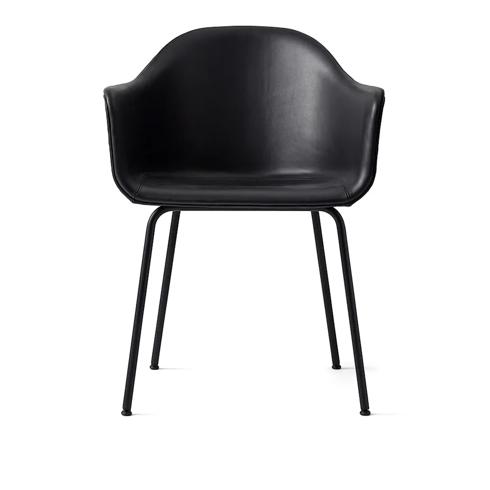 Harbour Dining Chair med polstring - Sort stål