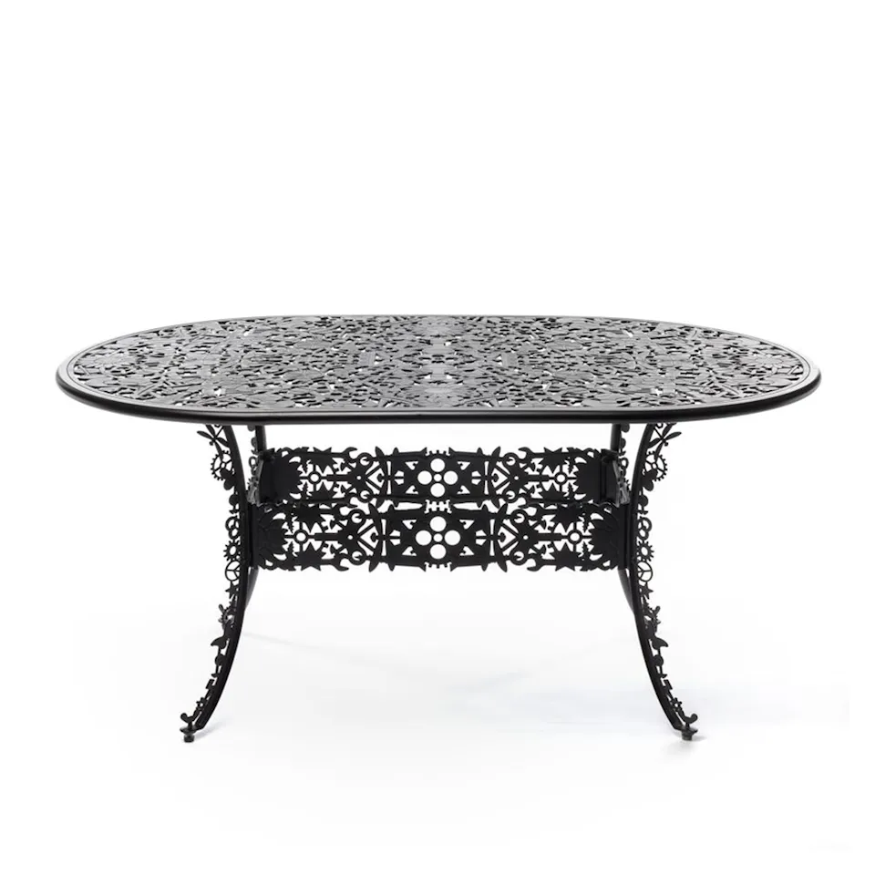 Aluminium Oval Table Industry Collection 152 x 90 cm H 74 cm - Black