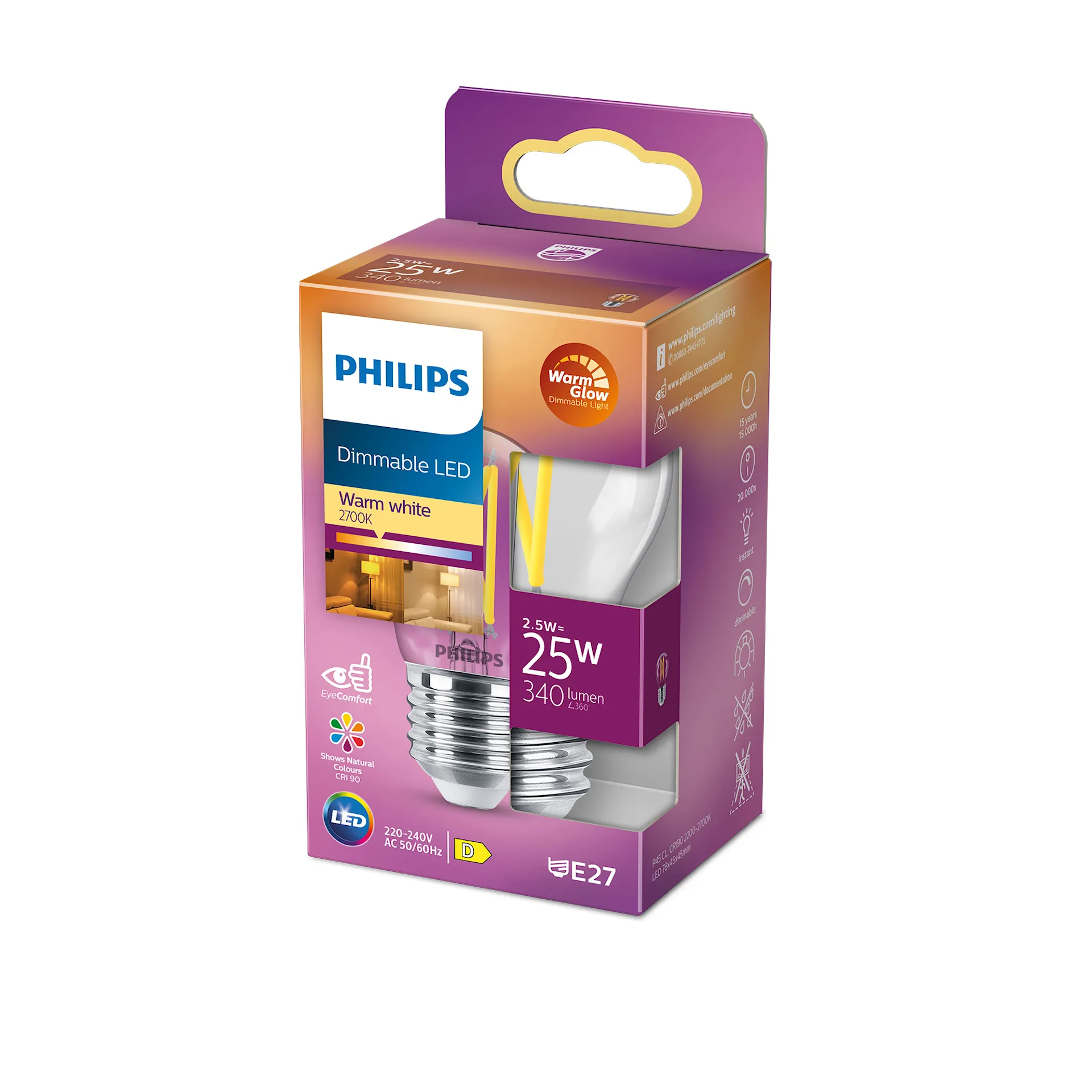 LED Classic Globe 2,5W E27 - Philips - NO GA