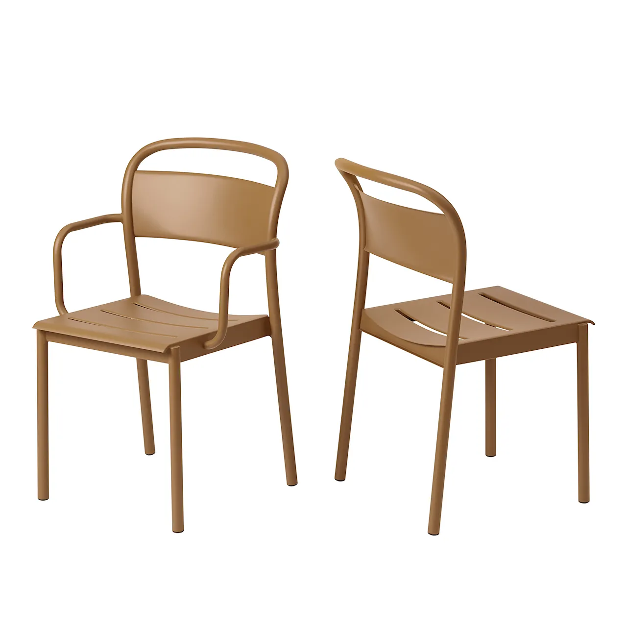 Linear Steel Side Chair Burnt Orange