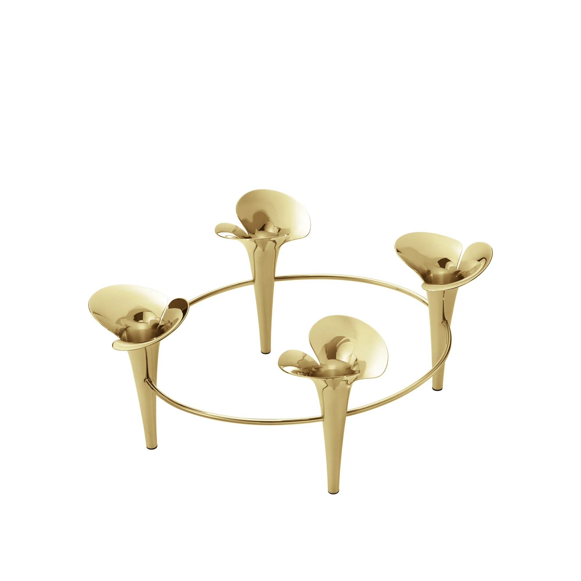 Bloom Botanica Taper Candleholder, 4 Candles, Gold - 3