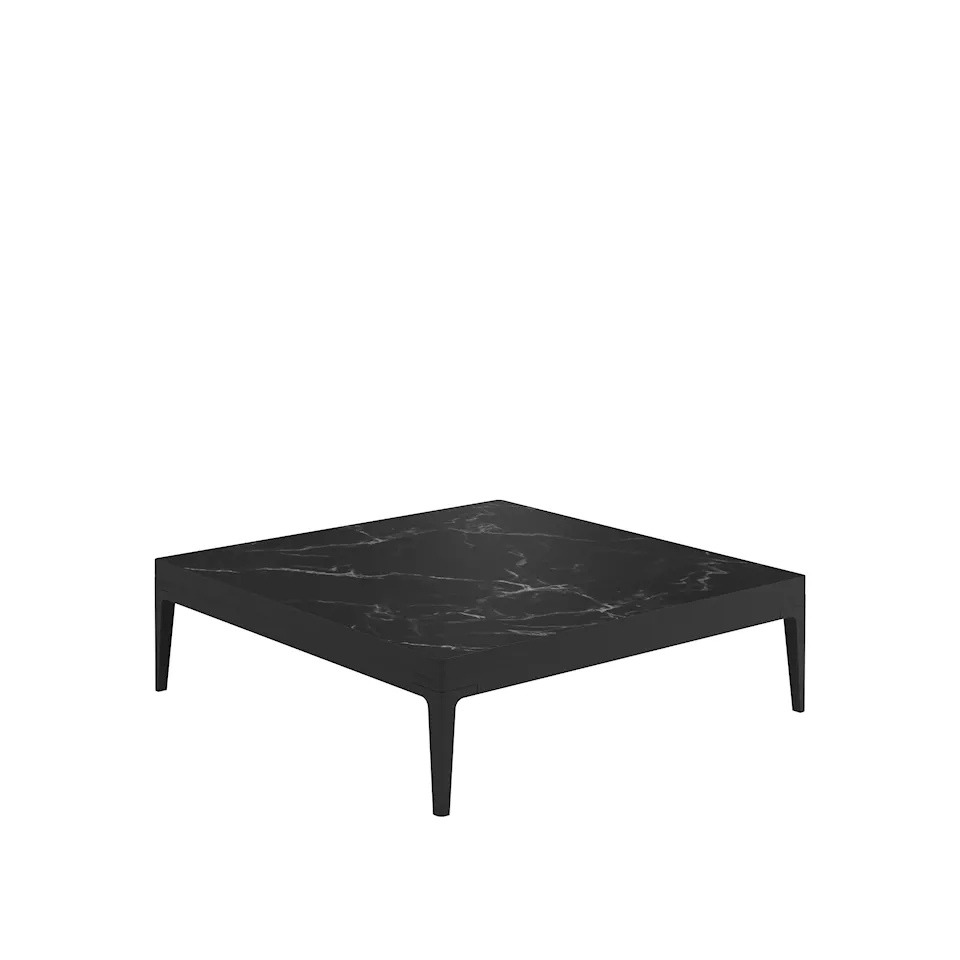 Grid Square Coffee Table, Frame Meteor, Nero Ceramic Top