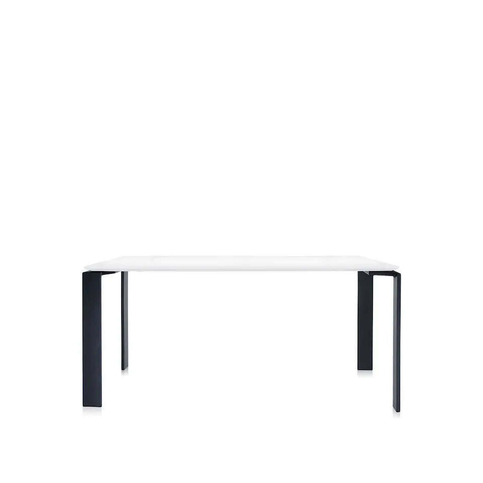 Four Table 4522 158x79, White/Black, Scratch-Proof Laminate