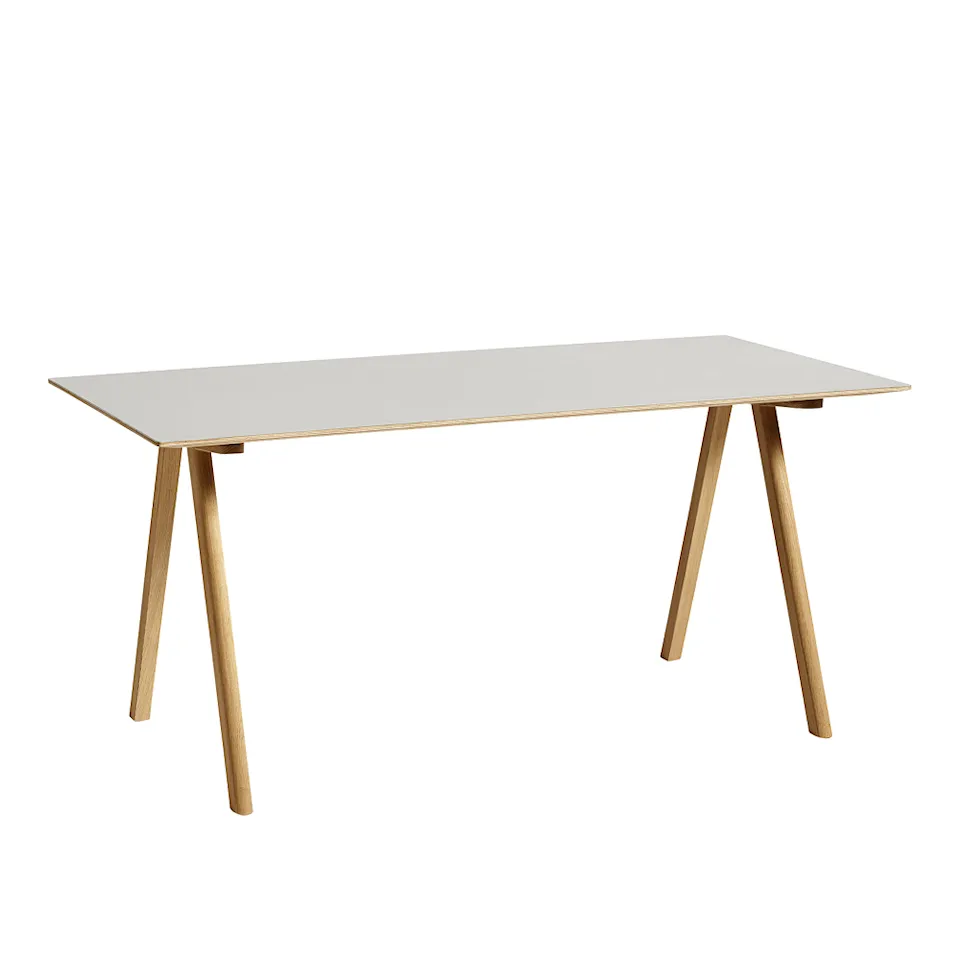 CPH10 2.0 Desk Lacquered Oak Frame L160 X W80 X H74 Off-White Linoleum Top Lacquered Edge