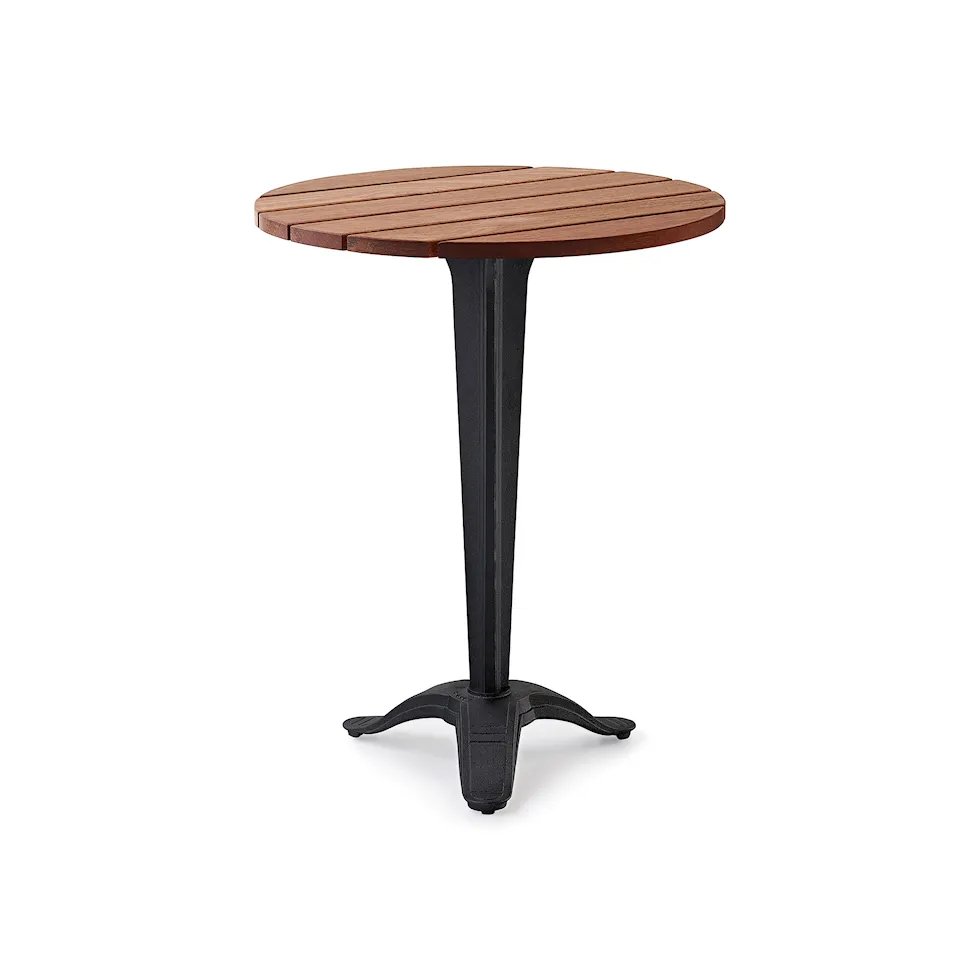 Table Calais - Small Foot Ø 60 Oiled Mahogany/Black Lacquered Aluminium