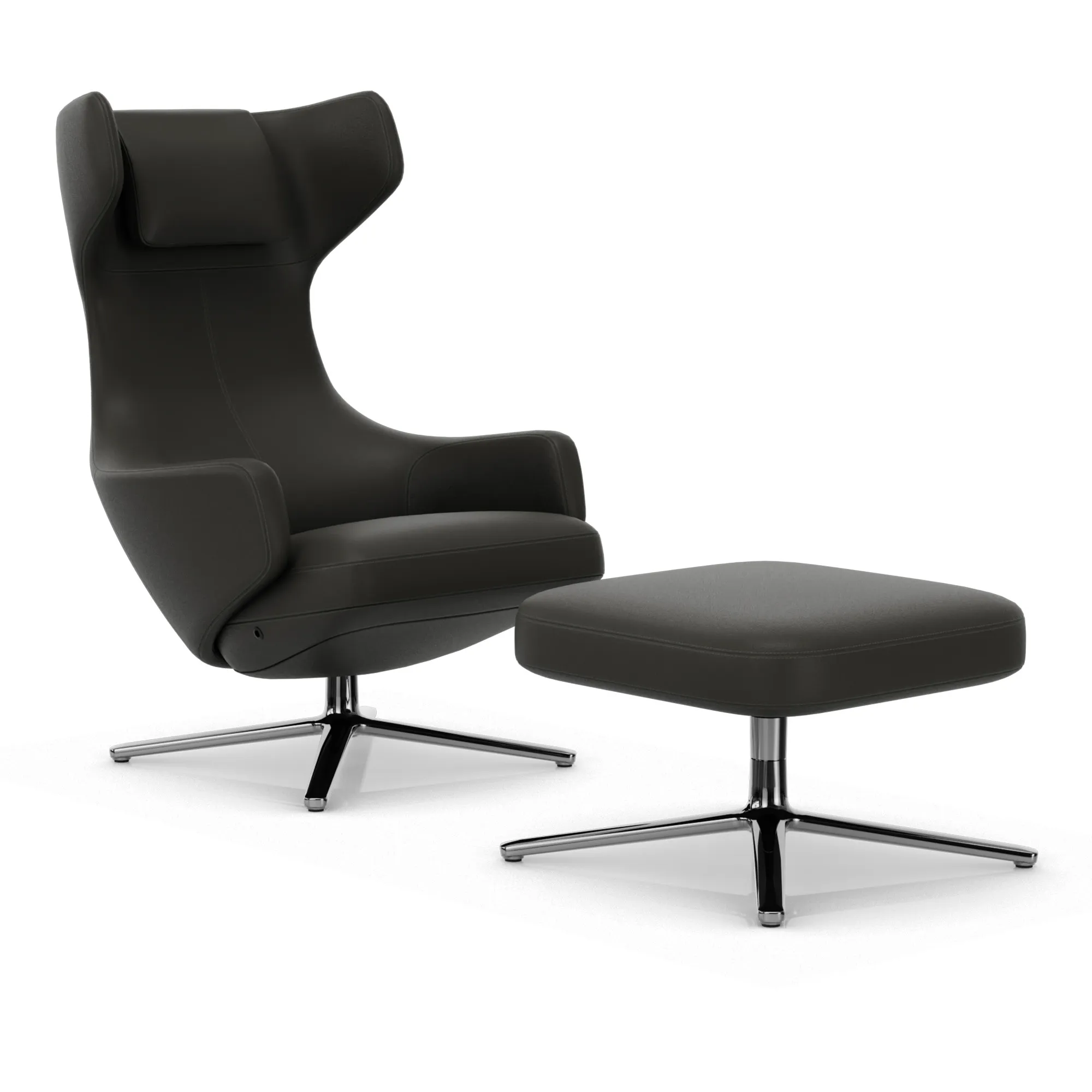 Grand Repos lænestol & Repos Ottoman fodskammel Polished - 1